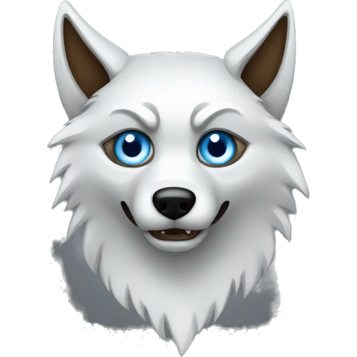scary wolf with one blue eye and one brown eye; with candle stick pattern  emoji