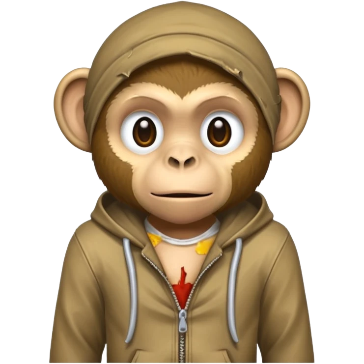 homeless poor monkey with torn clothes  emoji