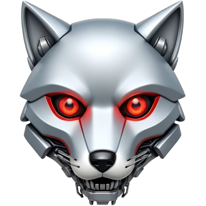 Robot Fox terminator face emoji