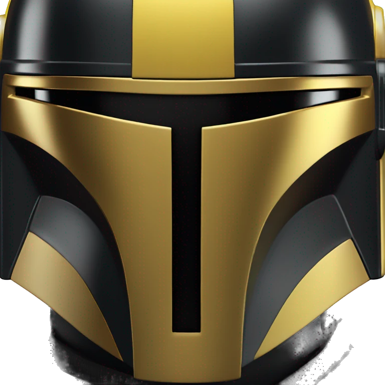 Gloss black and yellow mandalorian helmet with one antenna emoji