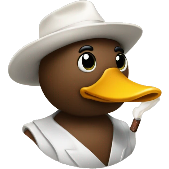 Pato correndo fumando cigarro emoji