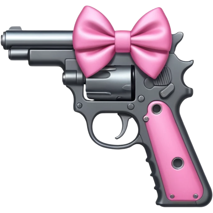 A gun with a pink bow on it emoji