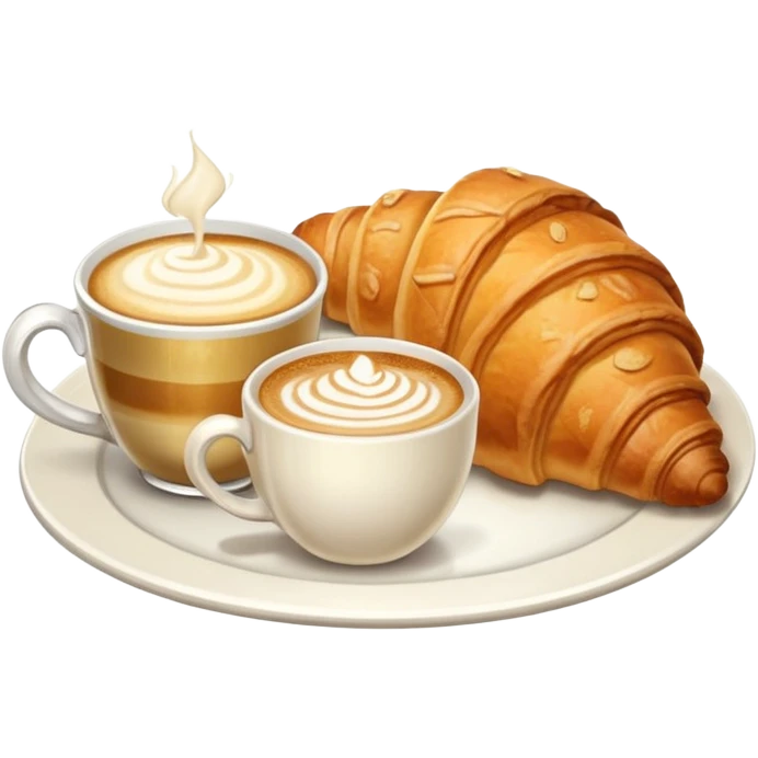 Croissant and capuccino breakfast emoji