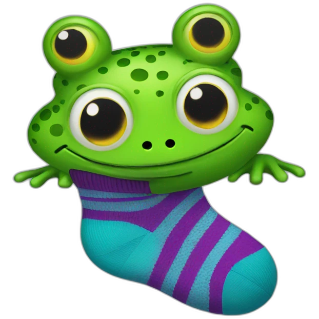 Frog and sock emoji
