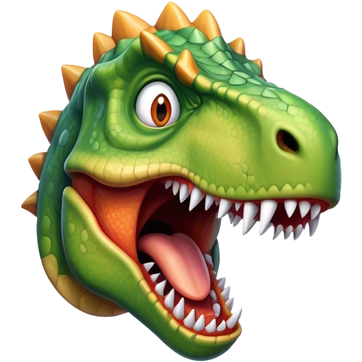 screaming angry face of a dinosaur emoji