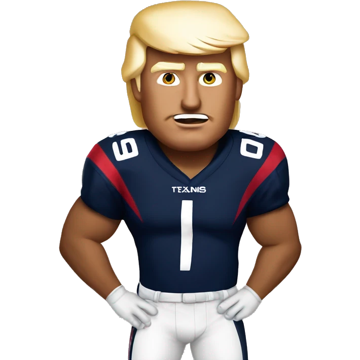 Donald trump wearing a Houston Texans jersey  emoji