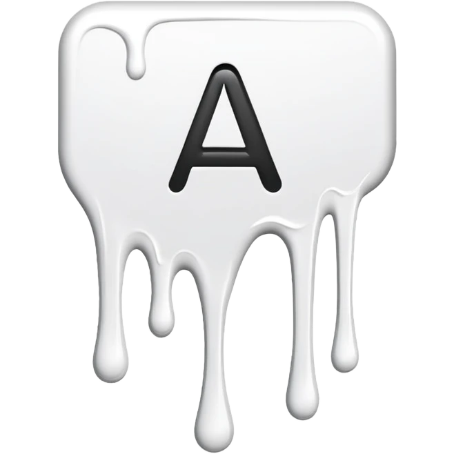 White dripping paint from the letter “A” emoji