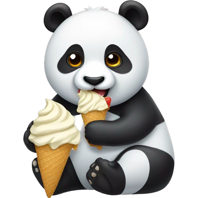 Panda eating ice cream emoji