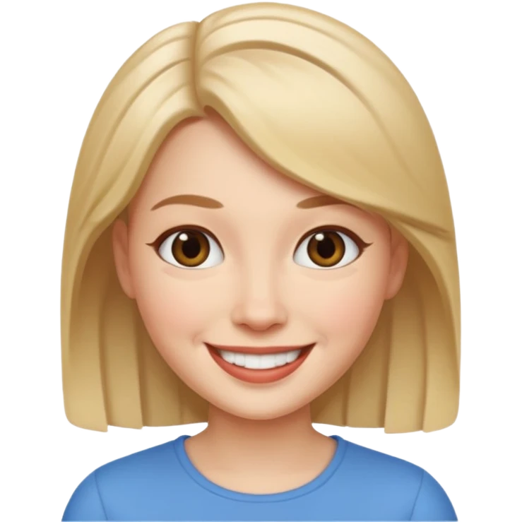 memoji style woman, smiling emoji