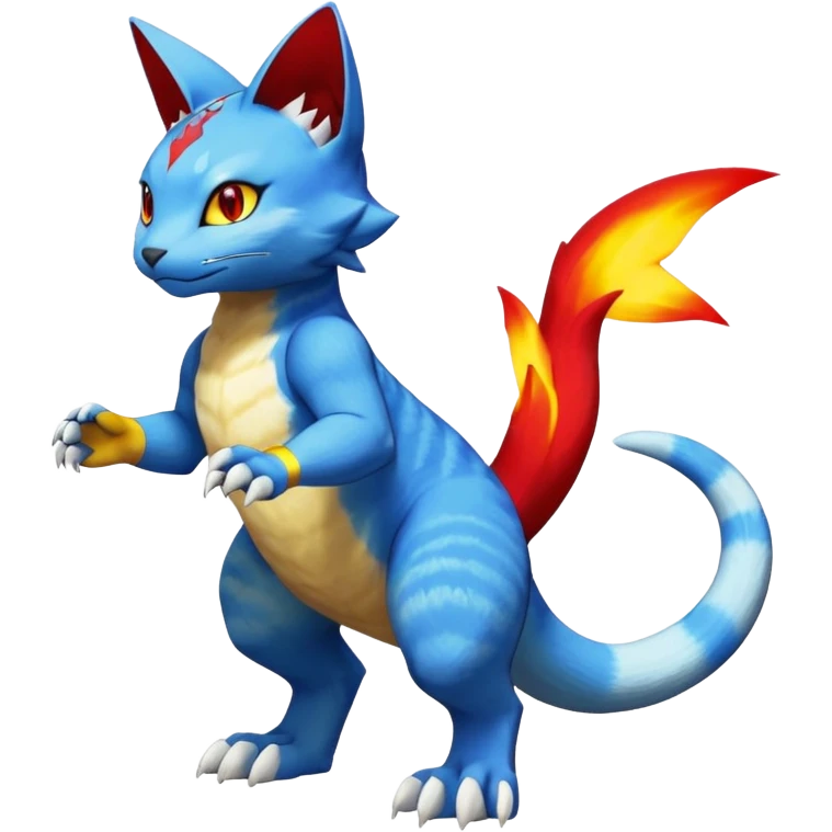 Gabite-Veemon-Digimon-Peppercat-Pokémon-Flamedramon-fusion-animal-hybrid-creature, Full body  emoji