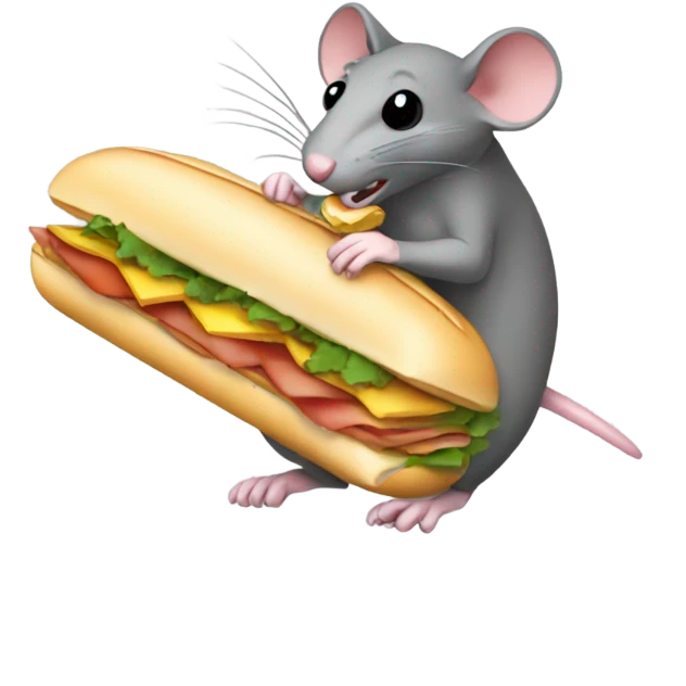 A rat eating a sub emoji