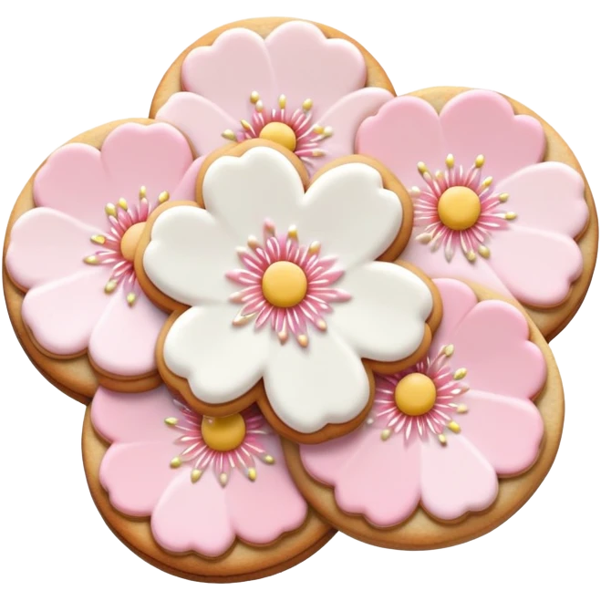 Cute Pastel pink and white Cherry Blossom Sakura Cookie emoji