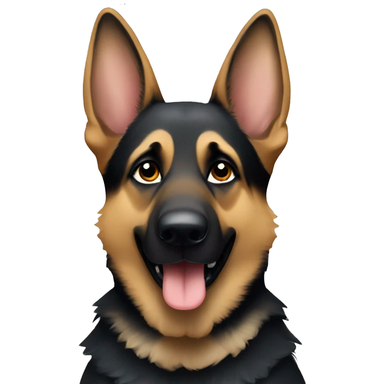 A German shepherd flipping the bird  emoji