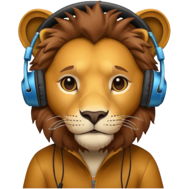 the lion wearing headphone emoji