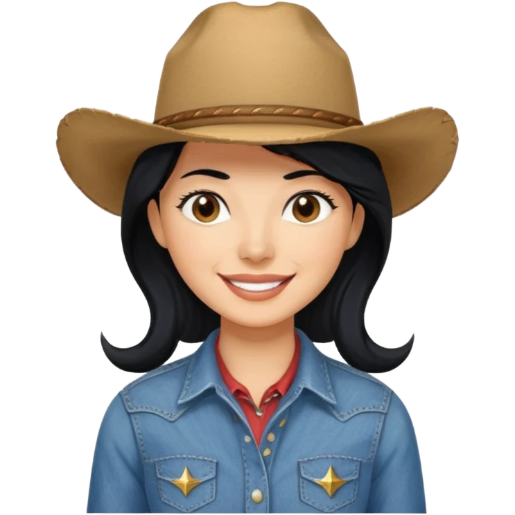 cowgirl with black hair emoji