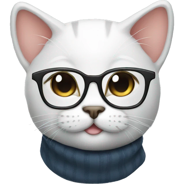 cute cat with glasses  emoji