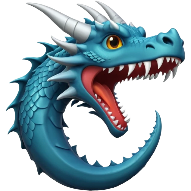 iOS style emoji, minimal dragon fang, dark fantasy object emoji