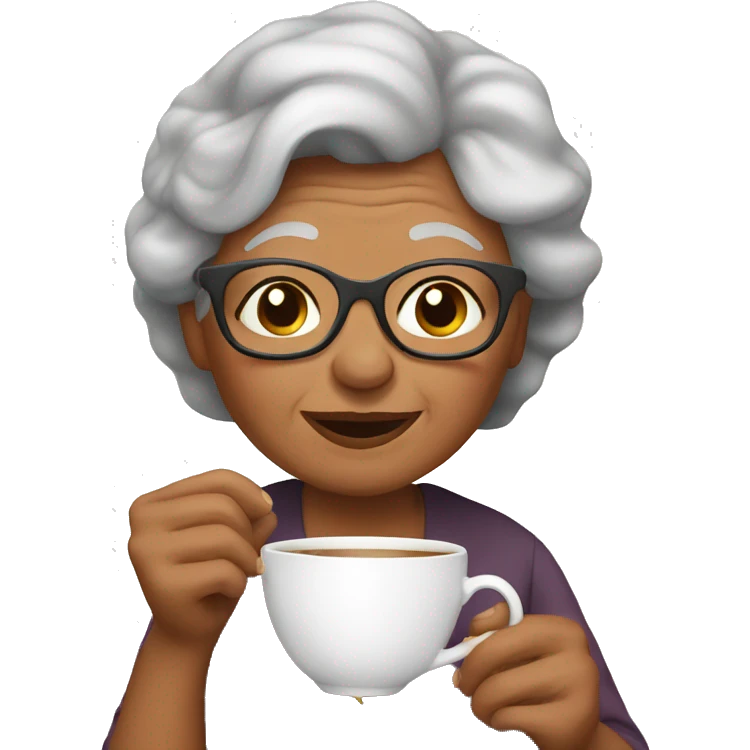 Grandma drinking tea emoji
