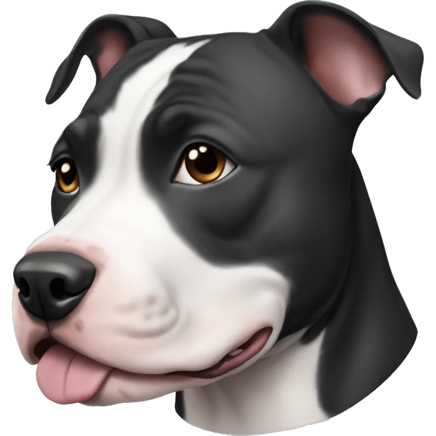 Black and white pitbull dog emoji
