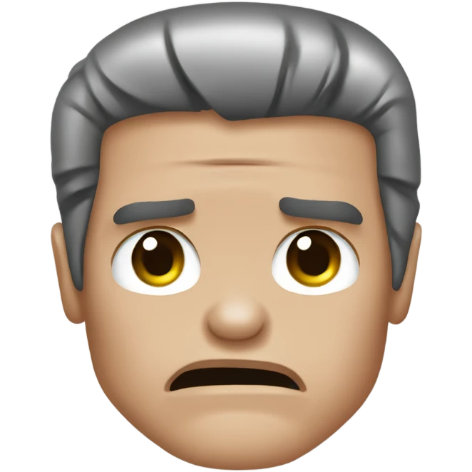 crying Schwarzenegger-like terminator, make tears visible, make him look friendly emoji