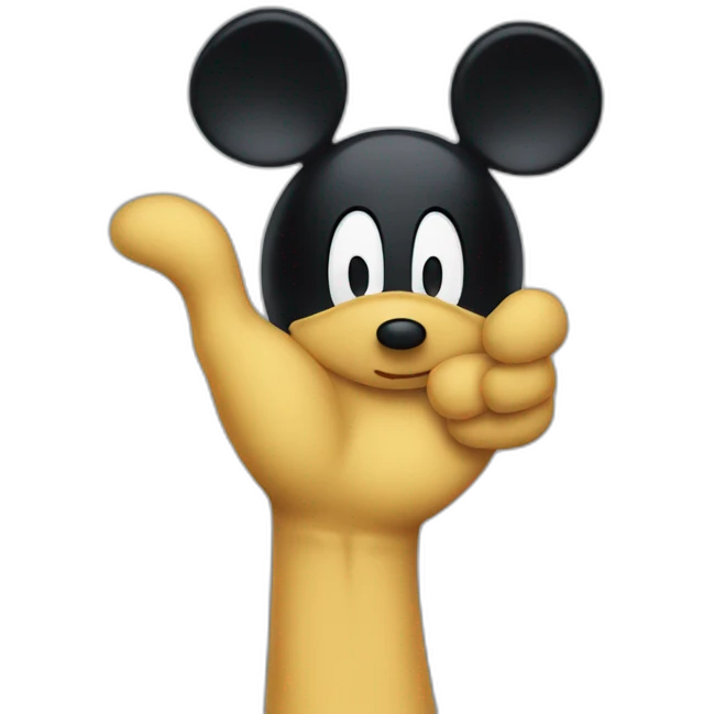approving mickey hand emoji