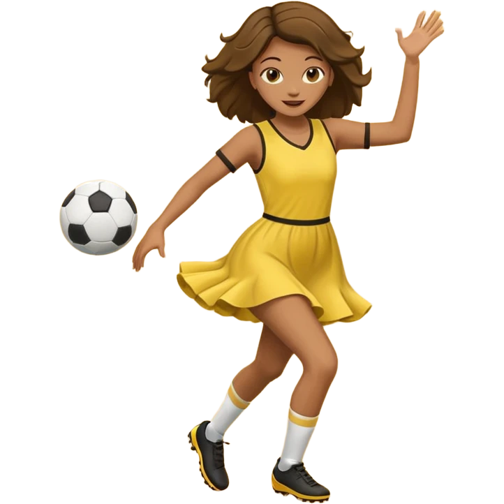 Soccer Player dance in yellow dress emoji