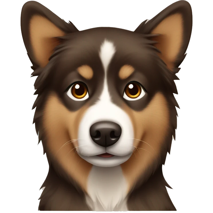 Finnish Lapphund brown. His nose and face is dark brown spotted.  emoji