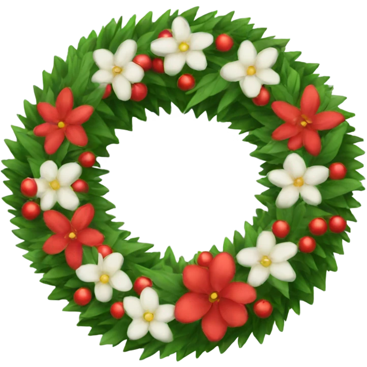 Christmas wreath with flower  emoji
