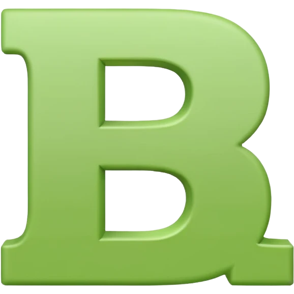 Letter simple b white in light green background  emoji