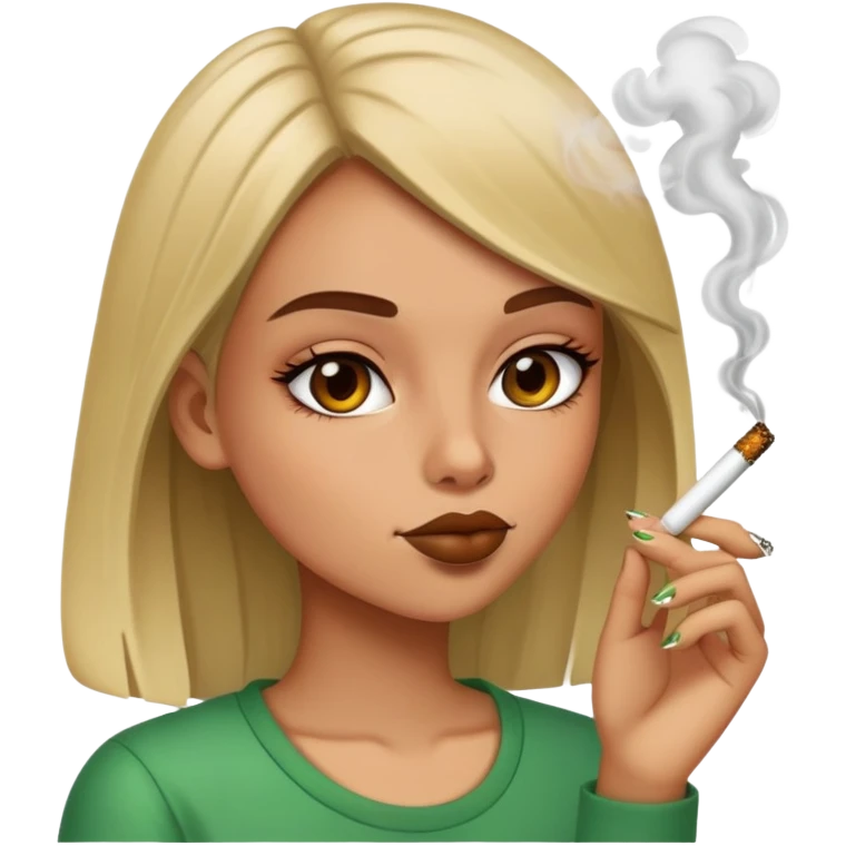 Girly smoking weed emoji