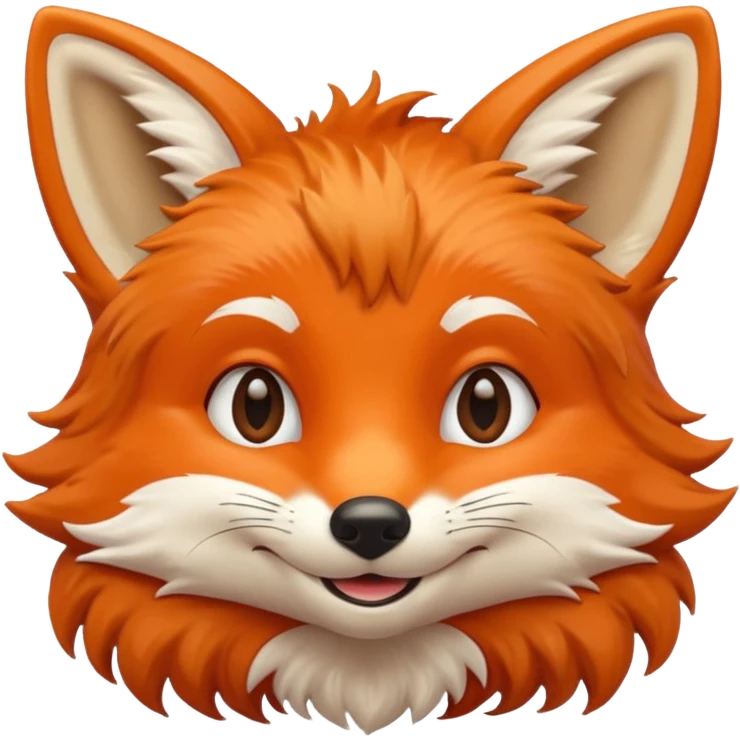 cute face of a fox, very very simple like the lion emoji emoji