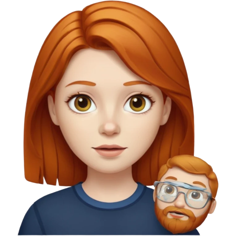 Woman with ginger hair and beard emoji