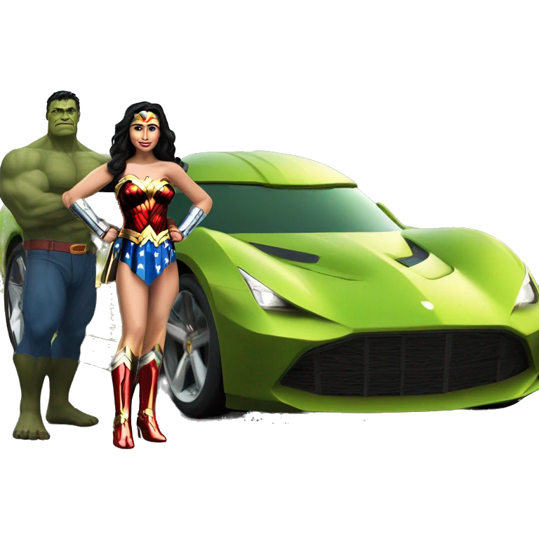 Wonder Woman and HULK’s muscular hypercar emoji