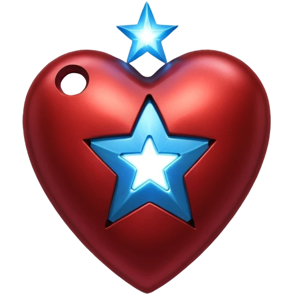 A red Iron Man heart with a glowing blue star in the center emoji