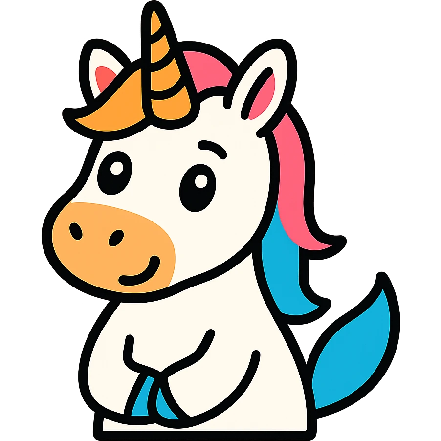 very interested unicorn emoji
