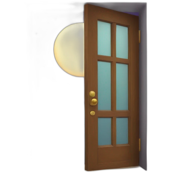 Door with moon emoji