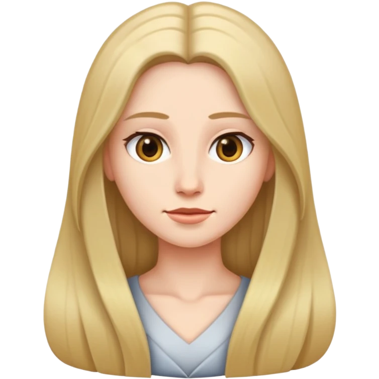 female with log hair potrait, only head, no chest, no neck emoji