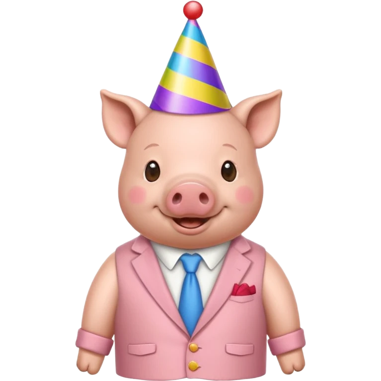 black pig party hat wearing clothes  emoji