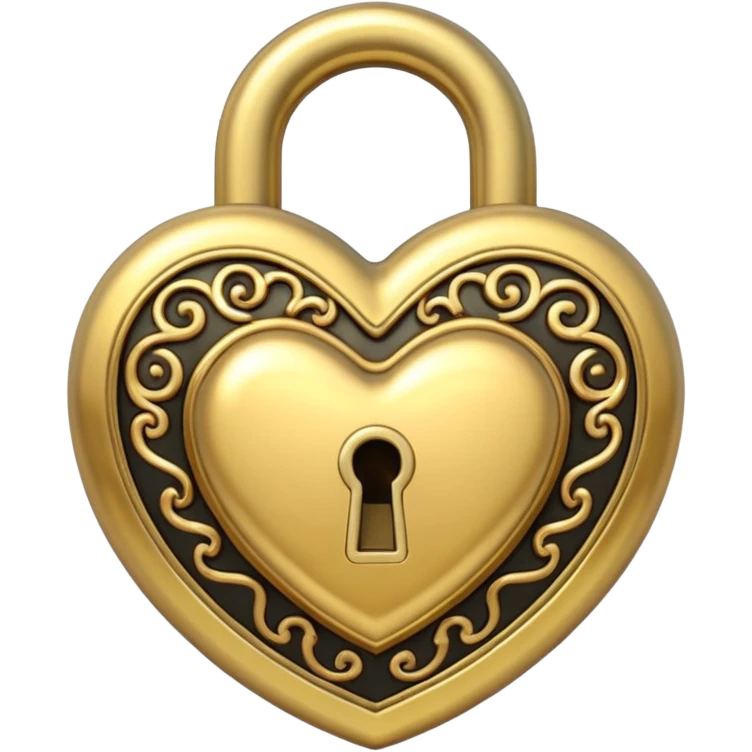 gold heart lock emoji
