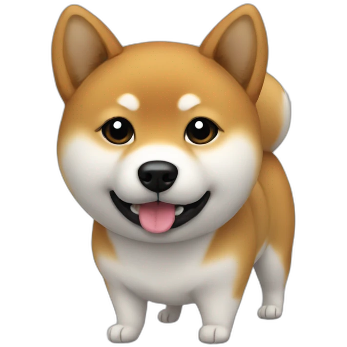 round Shiba black emoji