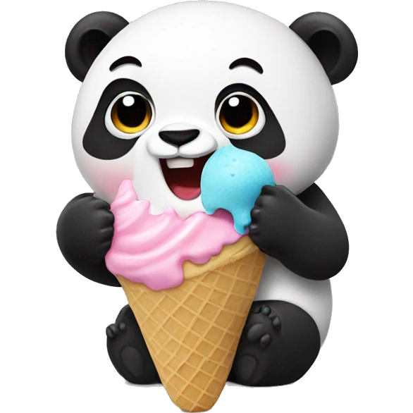 Panda eat ice cream emoji