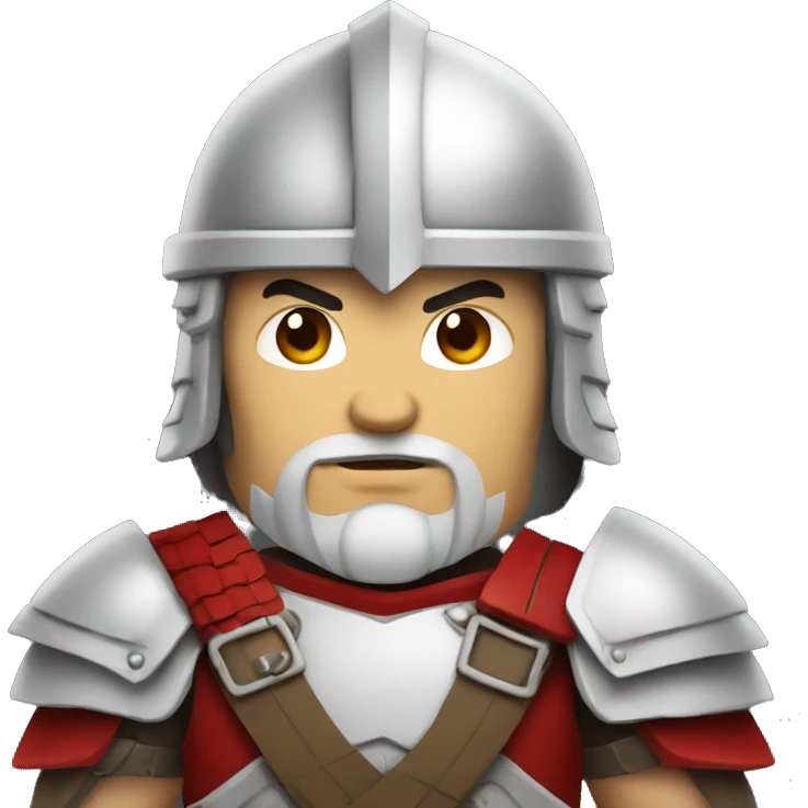 barbarian soldier with white skin and red armor facing forward  emoji