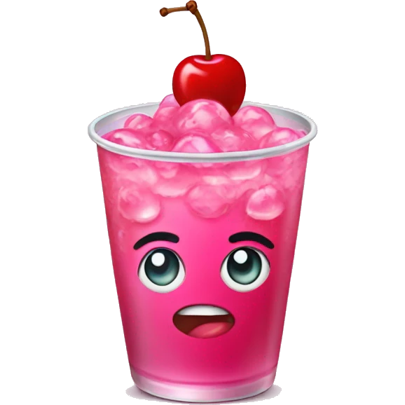 Pink soda with cherry on top emoji