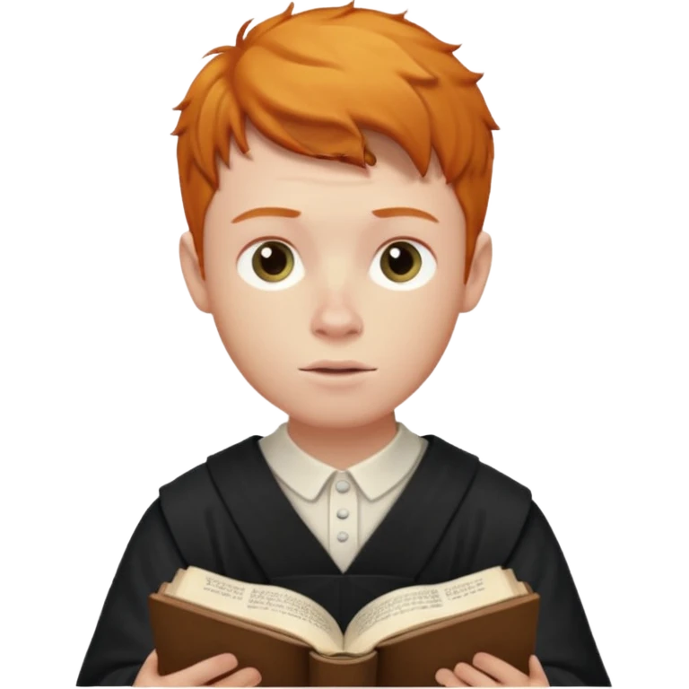 ginger lad studying bible emoji