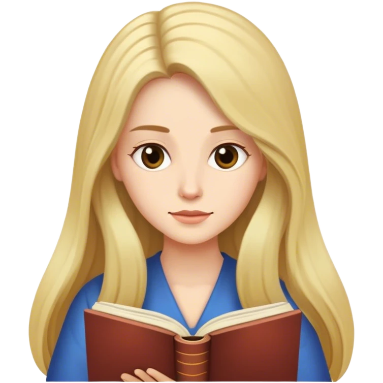 reading a book long hair women emoji