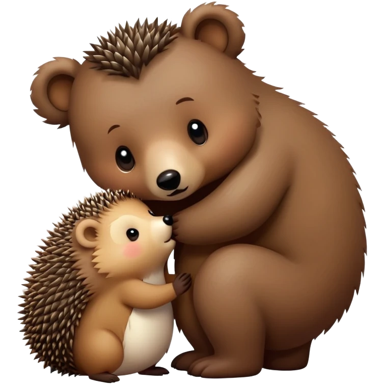 bear kissing hedgehog emoji