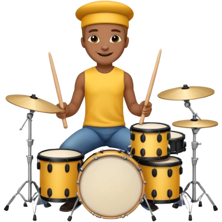 yellow drummer at drum kit emoji
