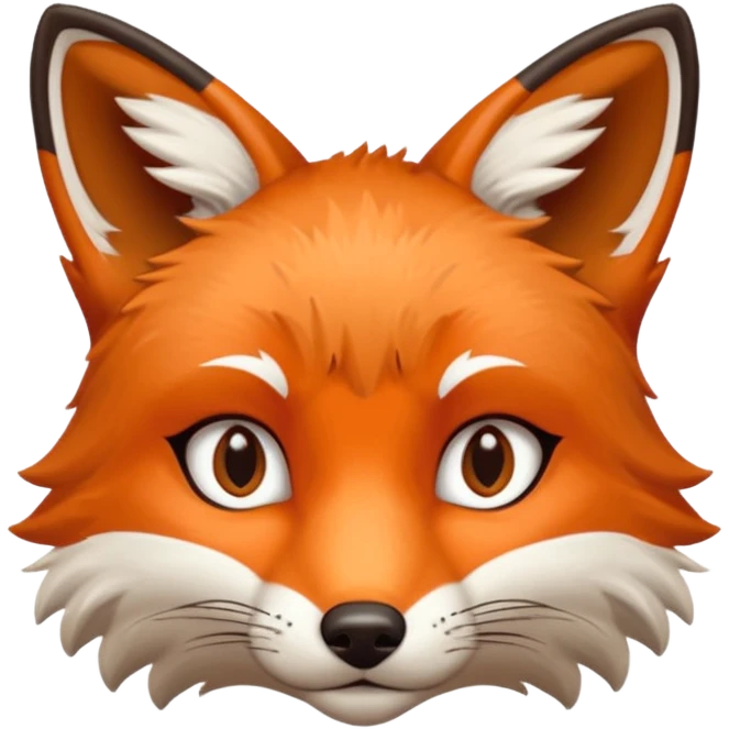 red fox face detailed same style as bobcat emoji