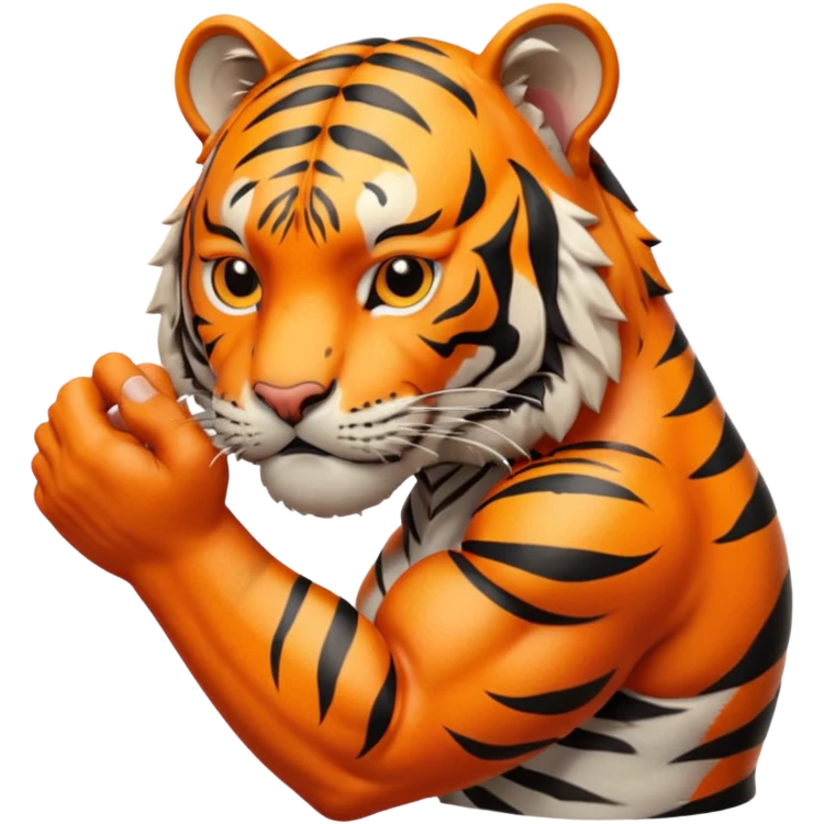 Tiger scrunching his hand emoji