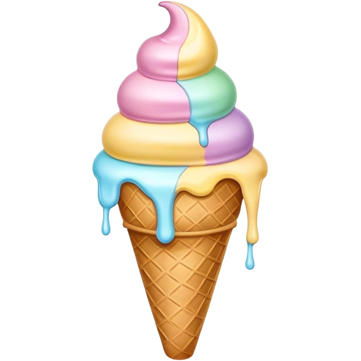 Melted pastel ice cream emoji